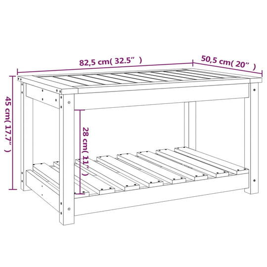 Garden Table 82.5x50.5x45 cm Solid Wood Pine