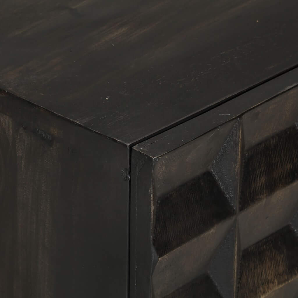 Sideboard Black 55X34X75 Cm Solid Wood Mango And Iron