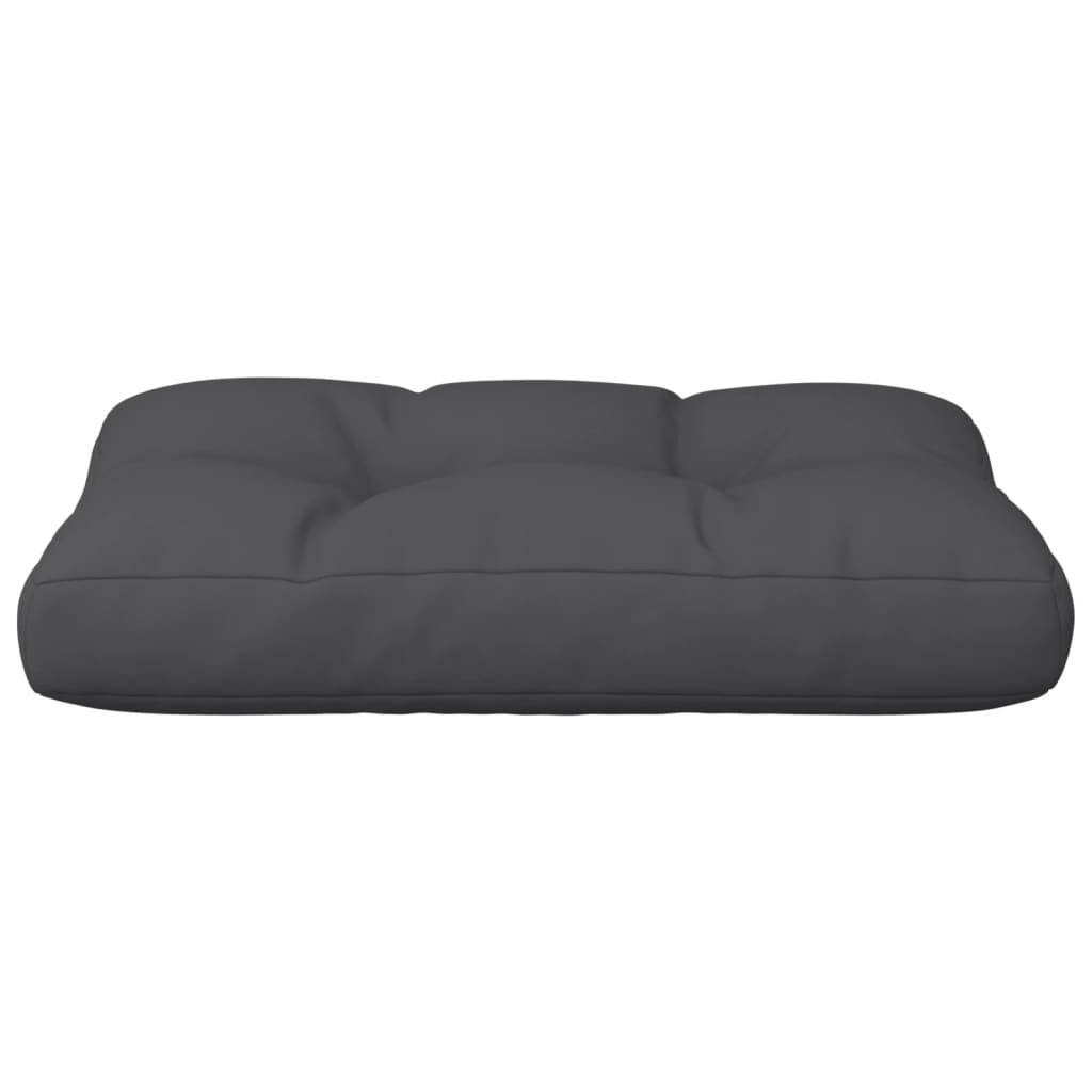 Affordable quality black pallet cushion, 50x40x12 cm, durable polyester fabric, outdoor use, soft hollow fibre filling.