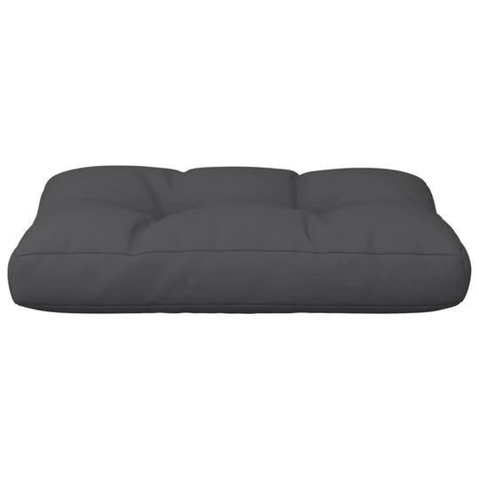 Affordable quality black pallet cushion, 50x40x12 cm, durable polyester fabric, outdoor use, soft hollow fibre filling.