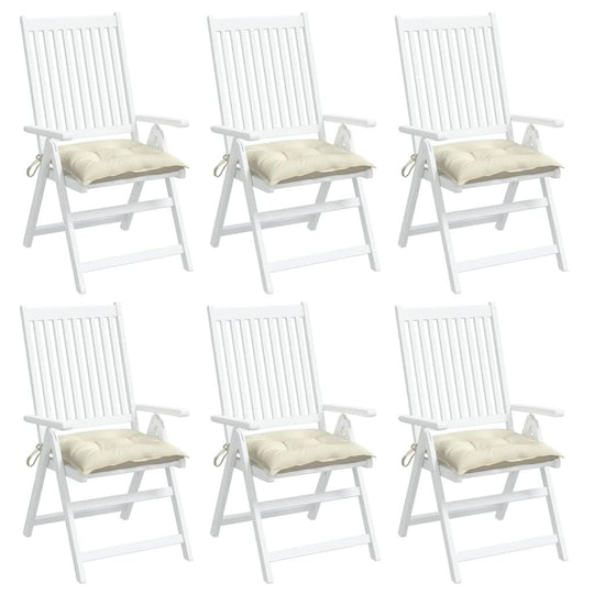 Cream white chair cushions on folding chairs, set of 6, 50x50x7 cm, made from quality Oxford fabric, affordable and comfortable.