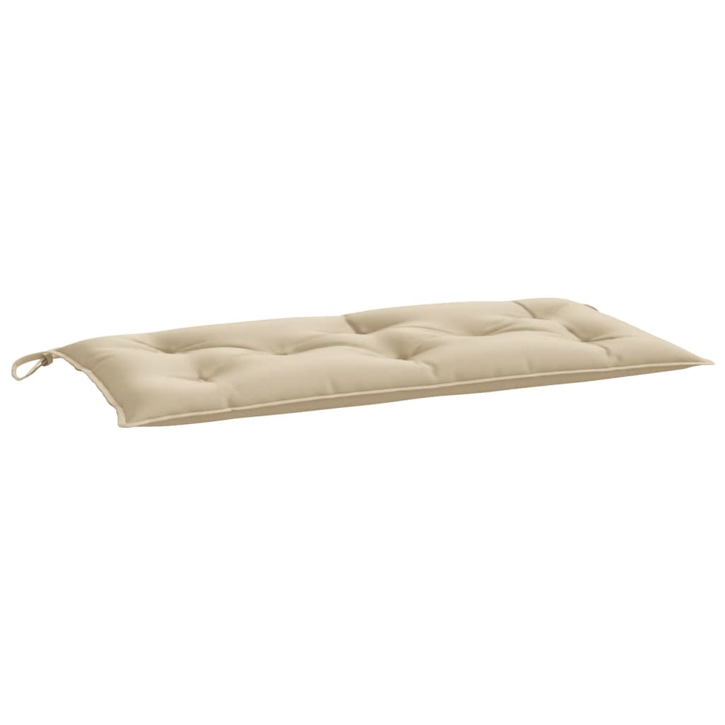 Affordable quality beige garden bench cushion 100x50x7 cm in water-resistant Oxford fabric with soft hollow fibre filling.