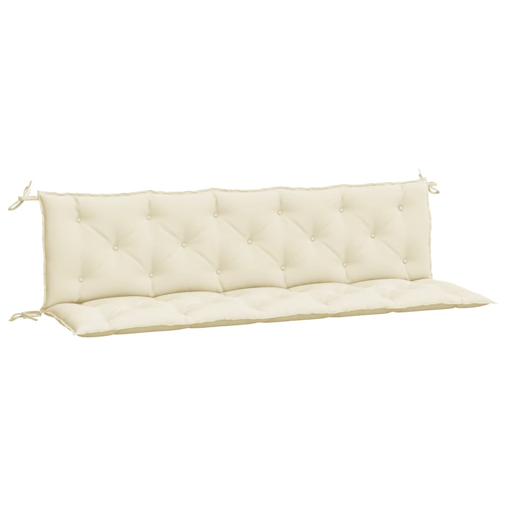 Affordable quality cream white garden bench cushion in Oxford fabric, measuring 180x50x7 cm with soft filling for comfort