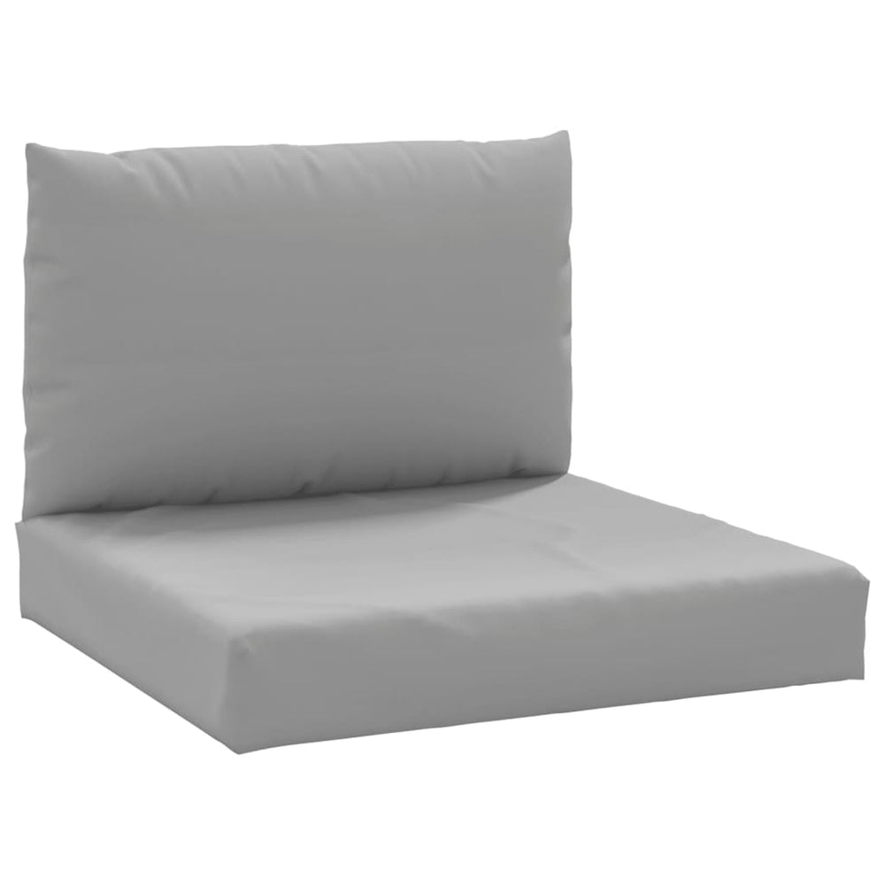 Grey Oxford fabric pallet cushion with soft filling for outdoor use, offering affordable quality and comfort.