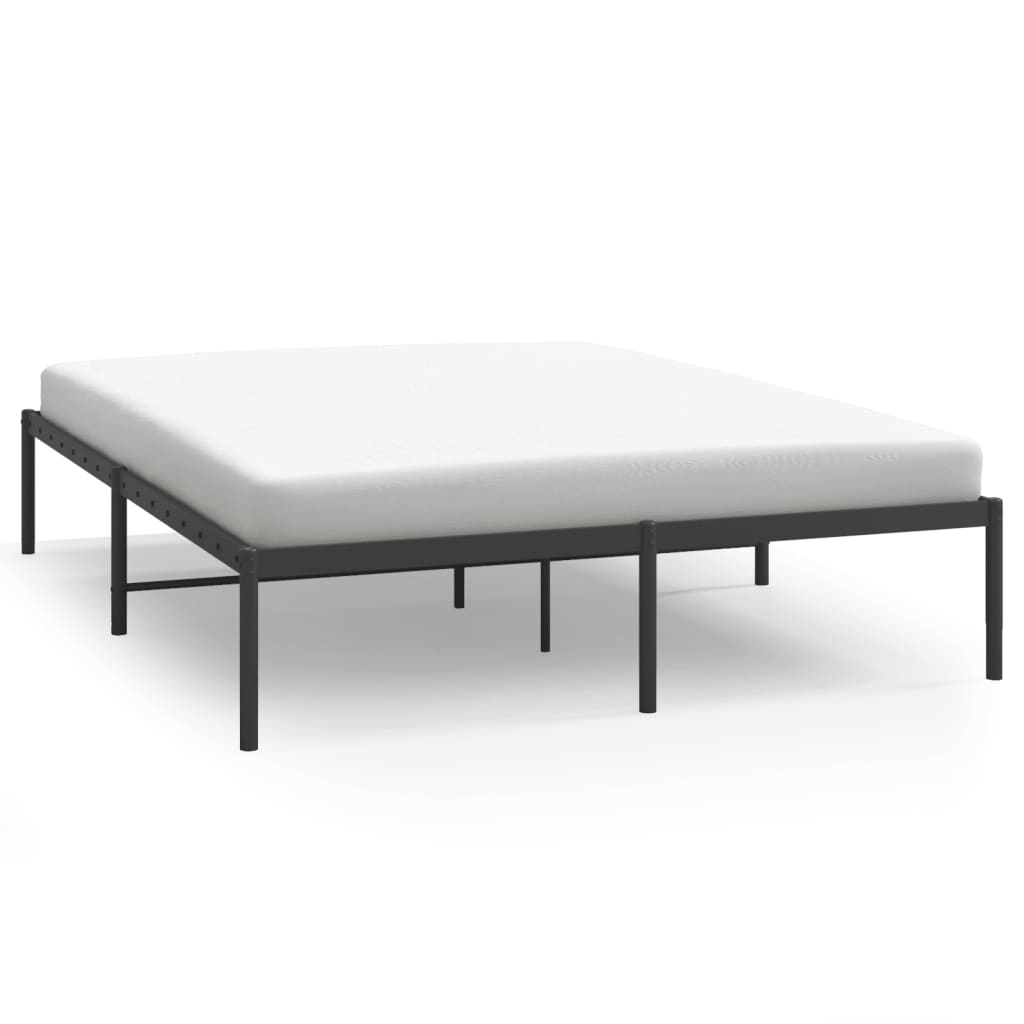 Metal Bed Frame without Mattress Black 150x200 cm