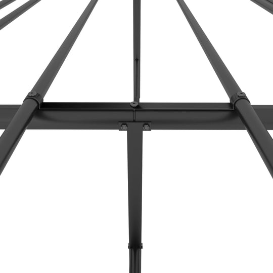 Metal Bed Frame without Mattress with Headboard Black 150x200 cm