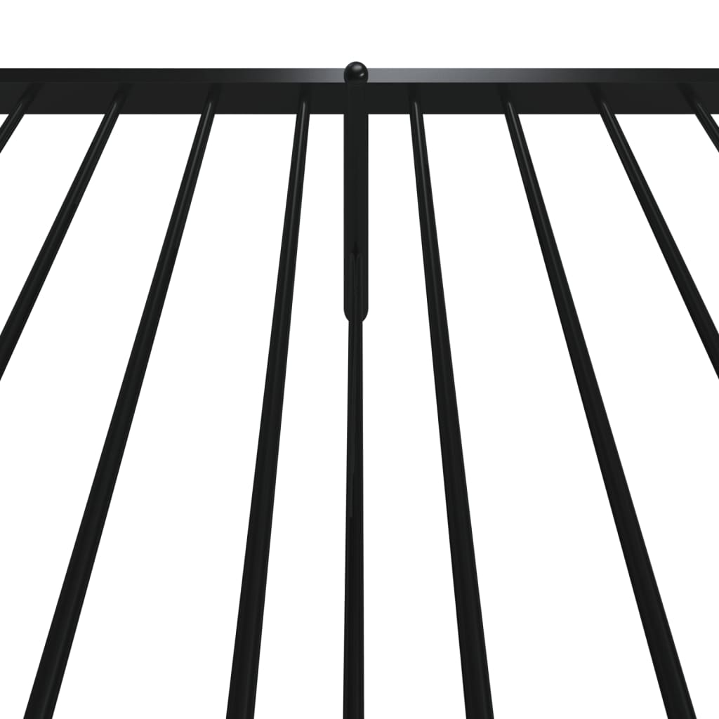 Metal Bed Frame without Mattress with Footboard Black 90x190 cm