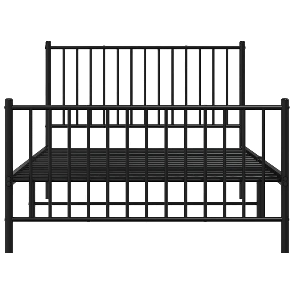 Metal Bed Frame without Mattress with Footboard Black 107x203 cm King Single