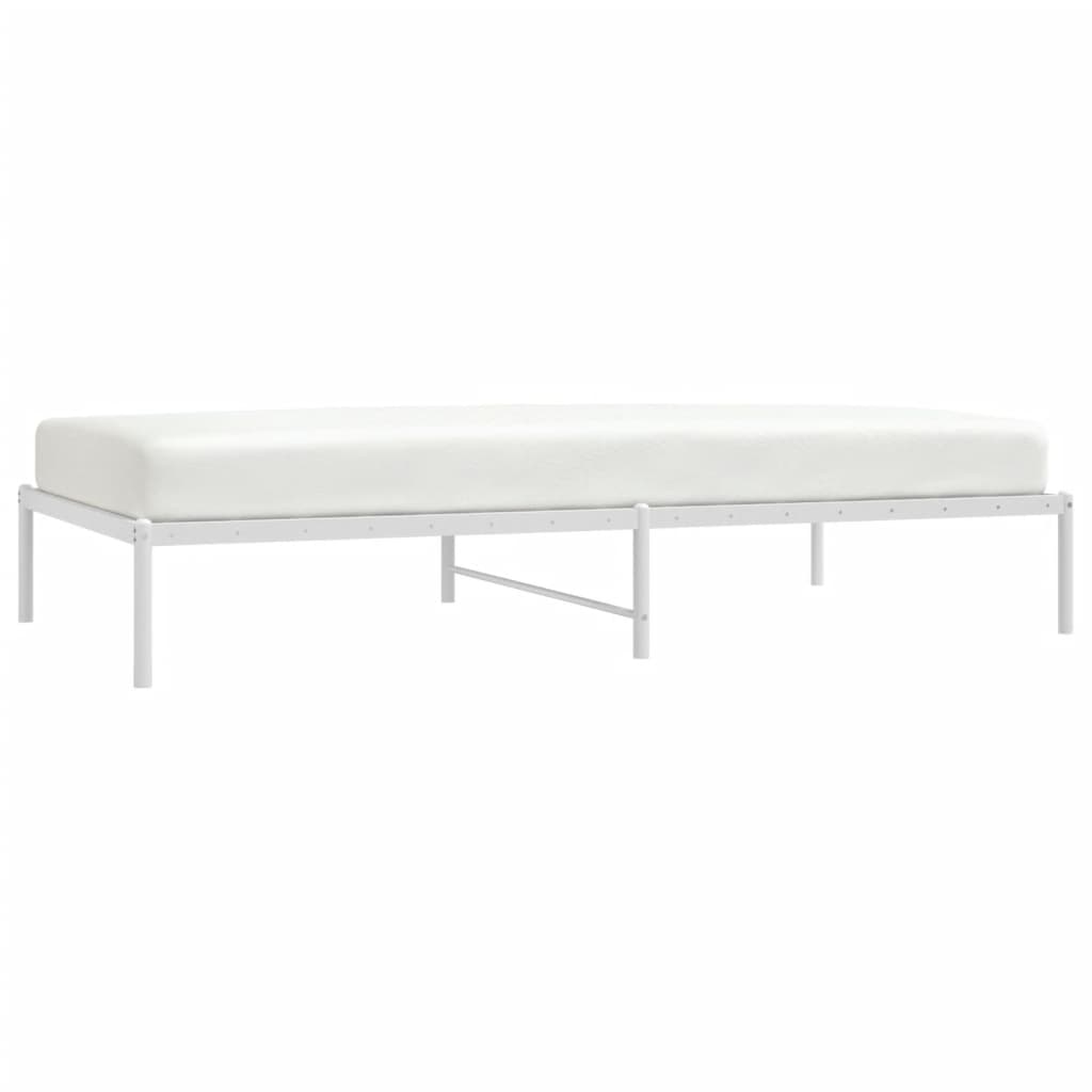 Metal Bed Frame without Mattress White 107x203 cm King Single