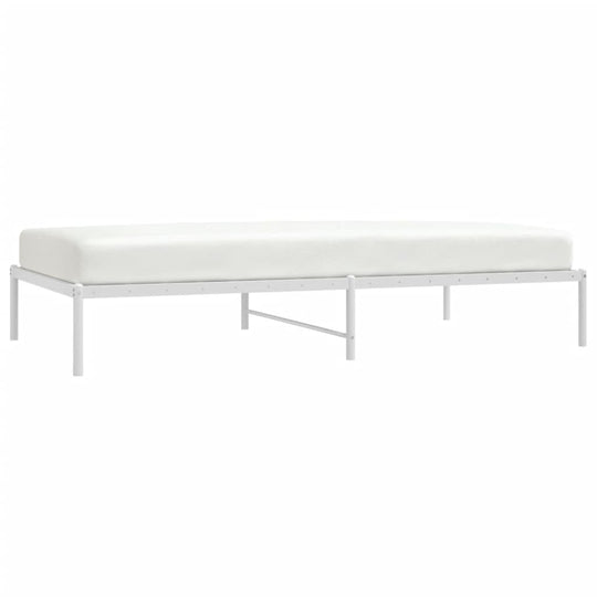 Metal Bed Frame without Mattress White 107x203 cm King Single