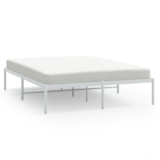 Metal Bed Frame without Mattress White 150x200 cm