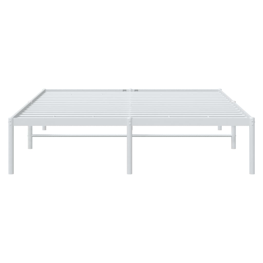 Metal Bed Frame without Mattress White 150x200 cm