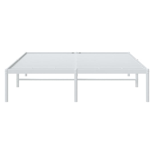 Metal Bed Frame without Mattress White 150x200 cm