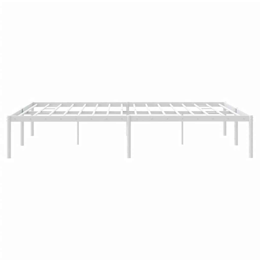 Metal Bed Frame without Mattress White 150x200 cm