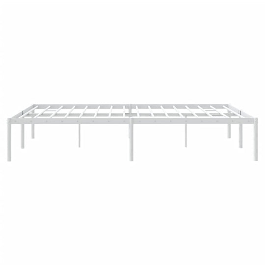 Metal Bed Frame without Mattress White 150x200 cm