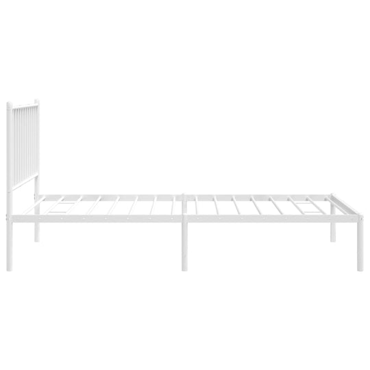 Metal Bed Frame without Mattress with Headboard White 90x190 cm