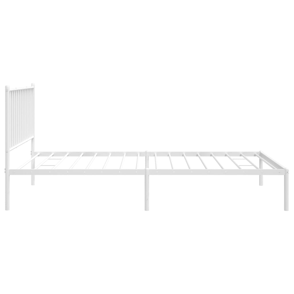 Metal Bed Frame without Mattress with Headboard White 107x203 cm King Single