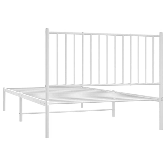 Metal Bed Frame without Mattress with Headboard White 107x203 cm King Single