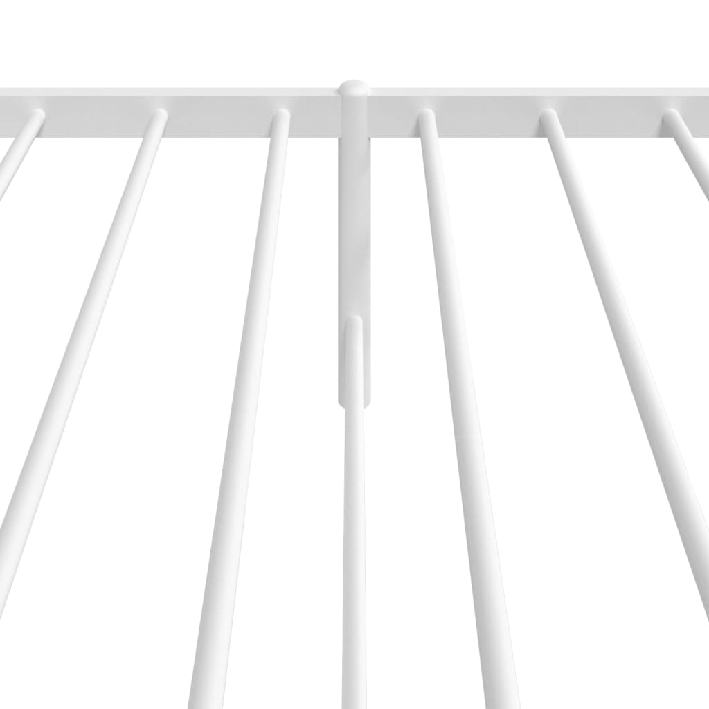 Metal Bed Frame without Mattress with Headboard White 107x203 cm King Single