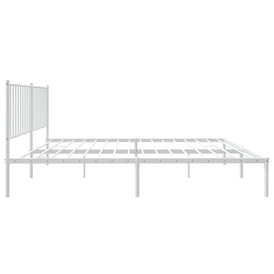 Metal Bed Frame without Mattress with Headboard White 150x200 cm