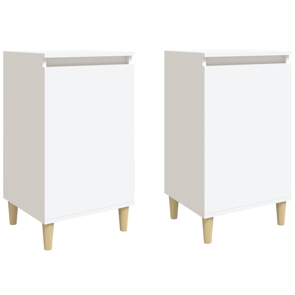 Bedside Cabinets 2 pcs White 40x35x70 cm Engineered Wood