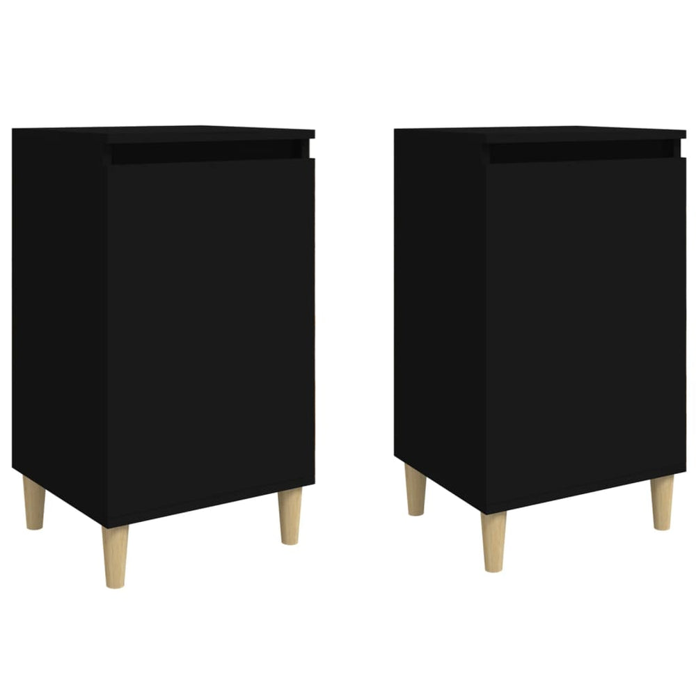 Bedside Cabinets 2 pcs Black 40x35x70 cm Engineered Wood