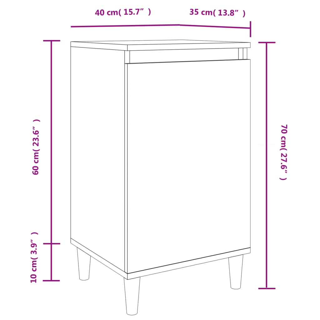 Bedside Cabinets 2 pcs Grey Sonoma 40x35x70 cm Engineered Wood