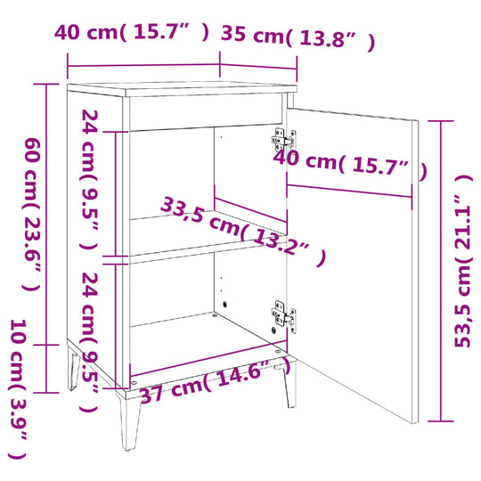 Bedside Cabinets 2 pcs White 40x35x70 cm Engineered Wood