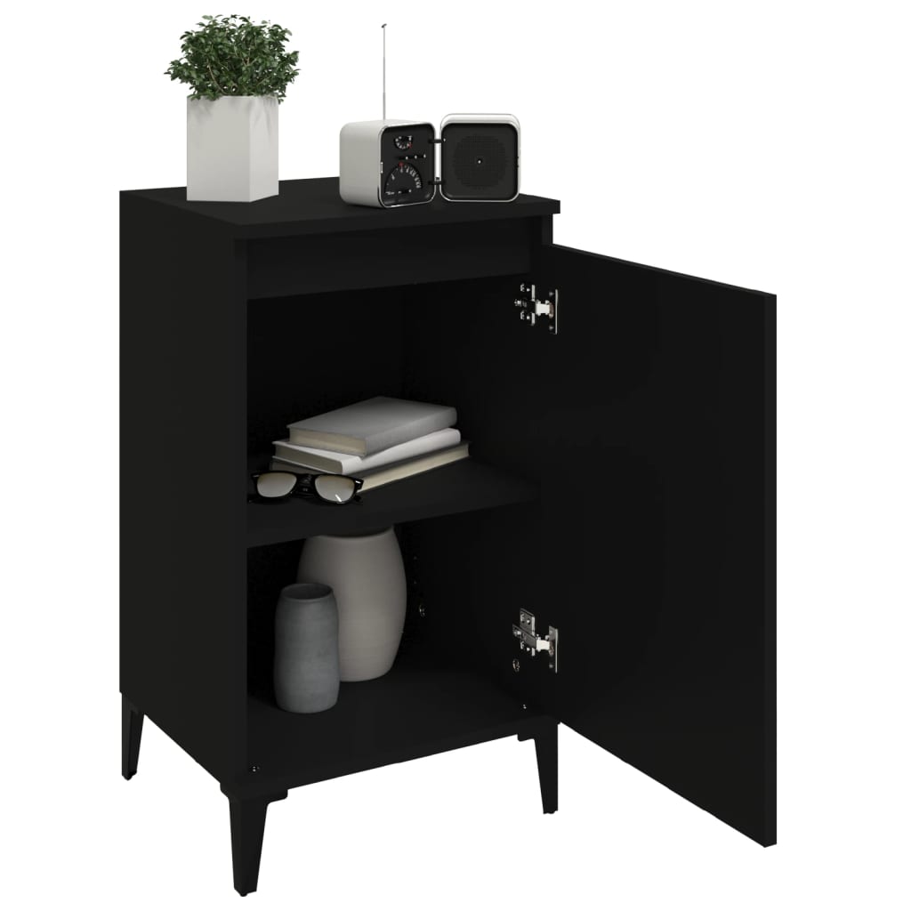 Bedside Cabinets 2 pcs Black 40x35x70 cm Engineered Wood