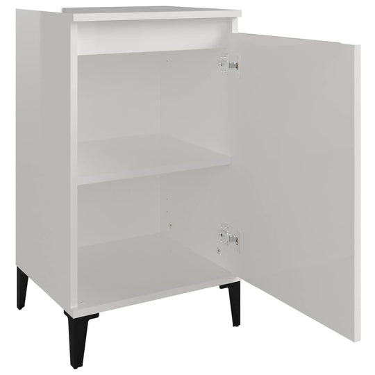 Bedside Cabinets 2 pcs High Gloss White 40x35x70cm Engineered Wood