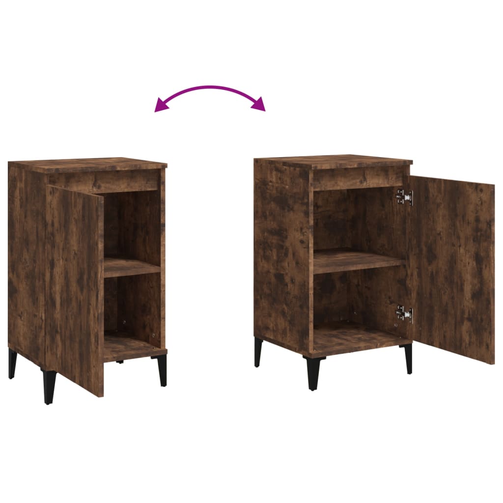 Bedside Cabinets 2 pcs Smoked Oak 40x35x70 cm Engineered Wood