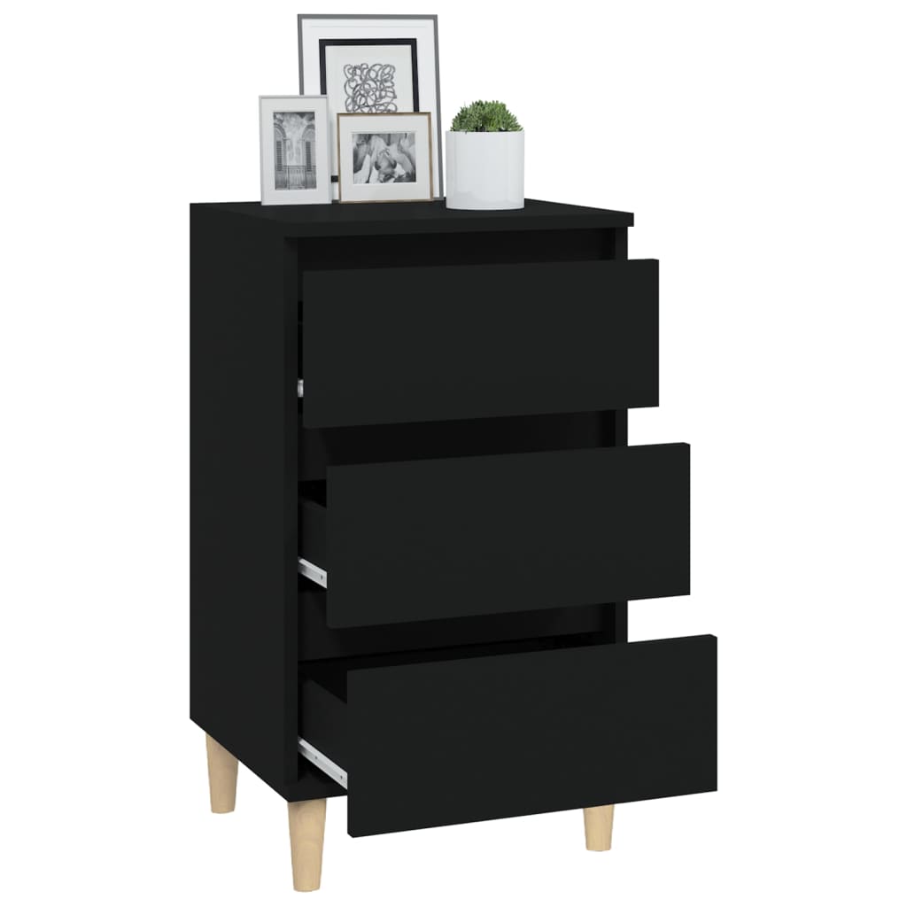 Bedside Cabinet Black 40x35x70 cm Engineered Wood