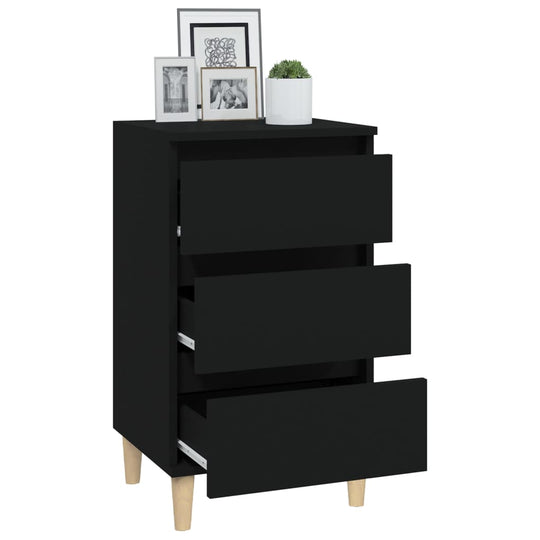 Bedside Cabinet Black 40x35x70 cm Engineered Wood