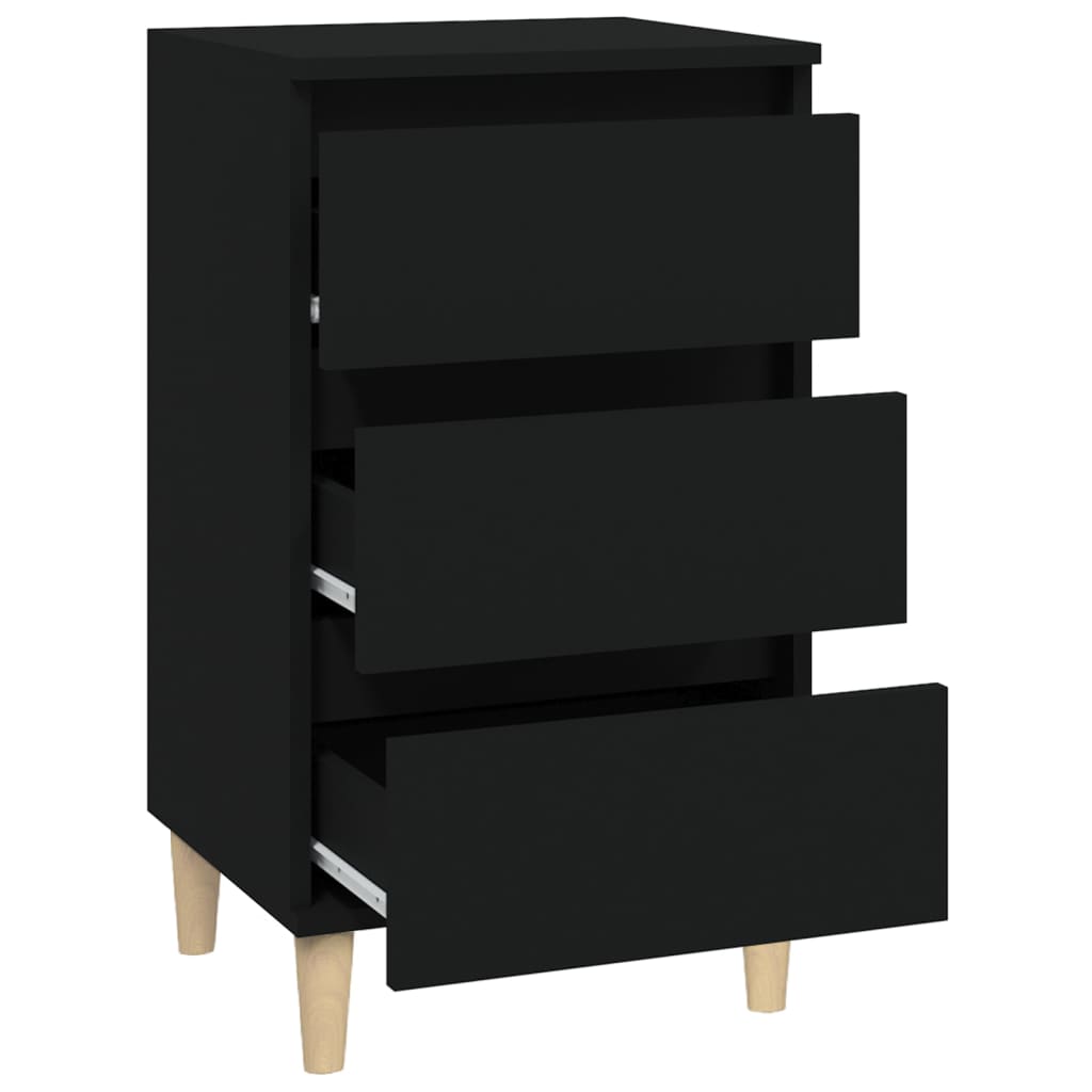 Bedside Cabinet Black 40x35x70 cm Engineered Wood