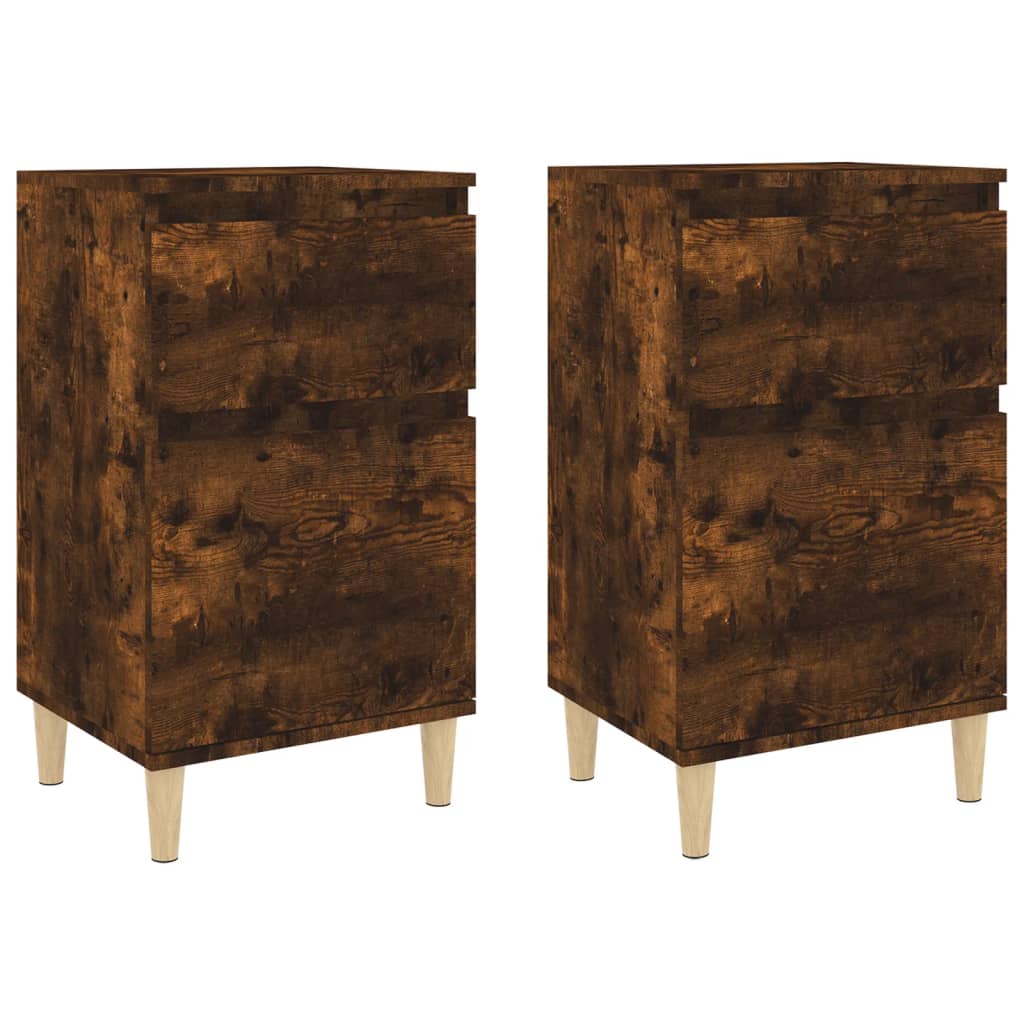 Bedside Cabinets 2 pcs Smoked Oak 40x35x70 cm