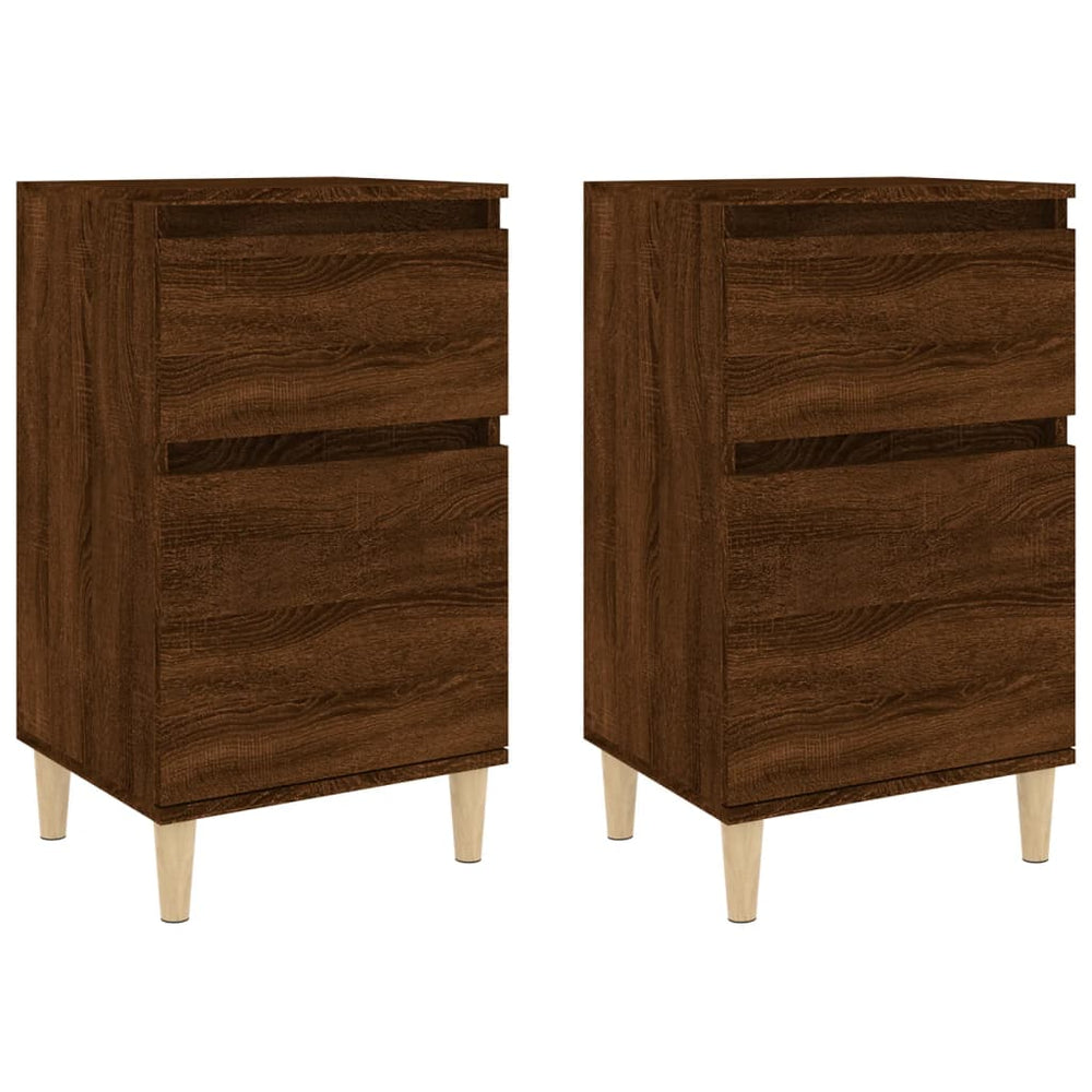 Bedside Cabinets 2 pcs Brown Oak 40x35x70 cm