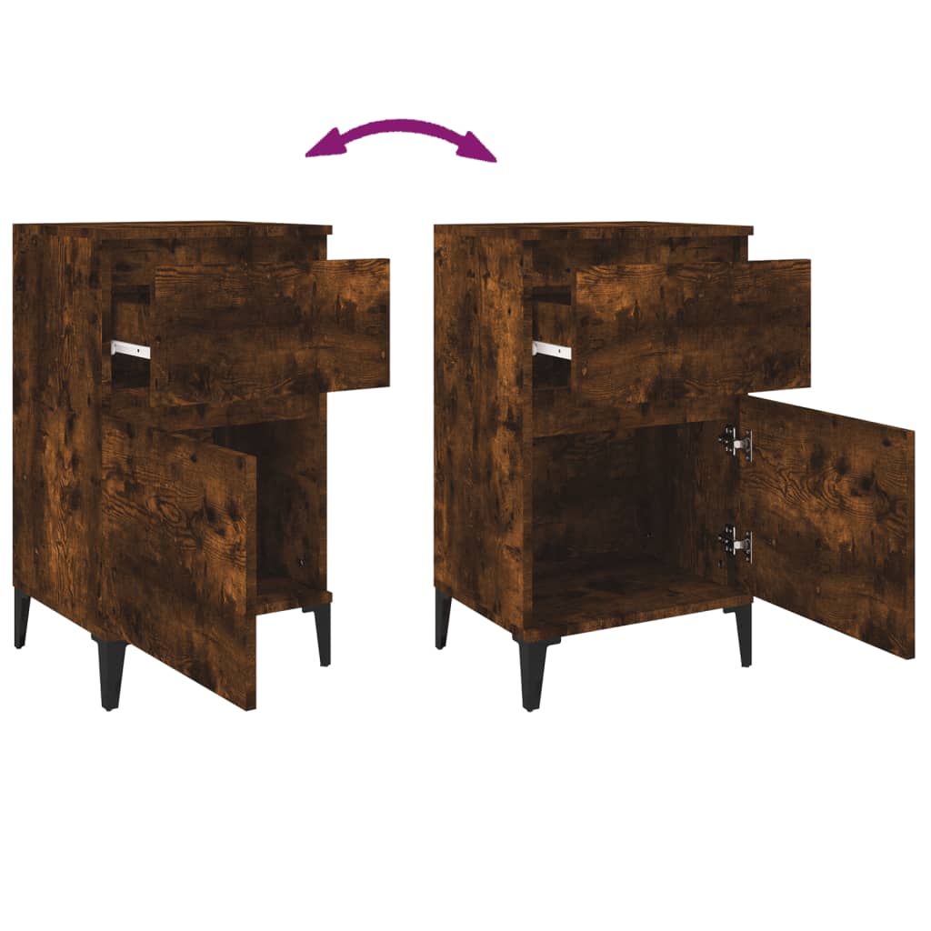 Bedside Cabinets 2 pcs Smoked Oak 40x35x70 cm