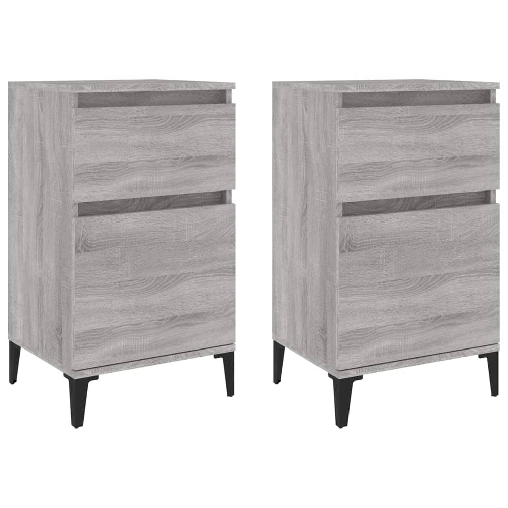 Bedside Cabinets 2 pcs Grey Sonoma 40x35x70 cm