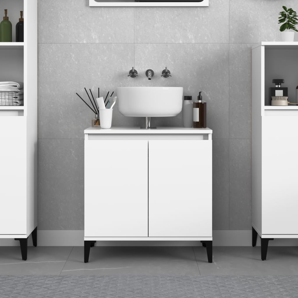 Sink Cabinet White 58x33x60 cm Engineered Wood