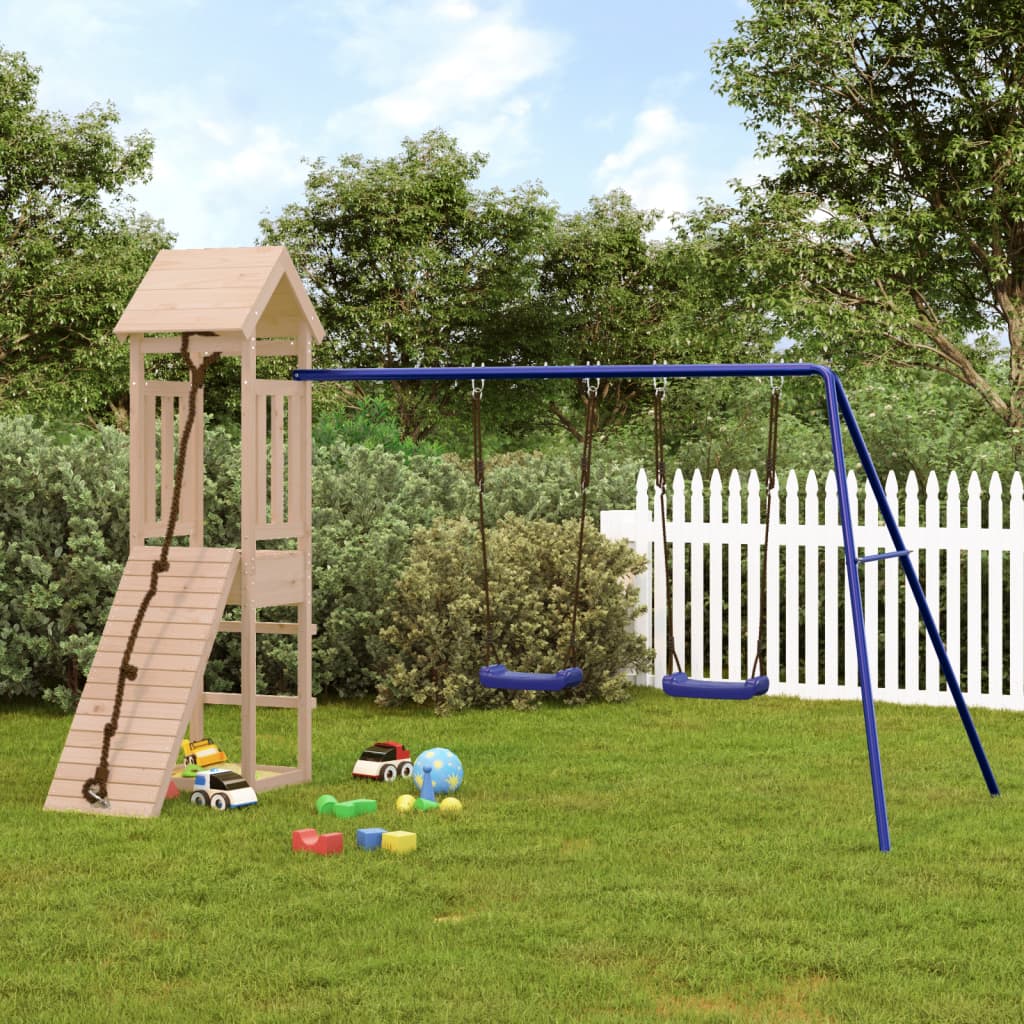 Brown, feed-cond-new, feed-sl-vidaXL Freight Payable, new, Outdoor Play Equipment, parcel, Swing Sets & Playsets, Toys & Games, Toys & Games > Outdoor Play Equipment > Swing Sets & Playsets, vidaXLOutdoor Playset Solid Wood Pine - Premium Swing Sets & Playsets from vidaXL - Just $364! Shop Online Buy Now at S & D's Value Store Family Business Best Customer Service