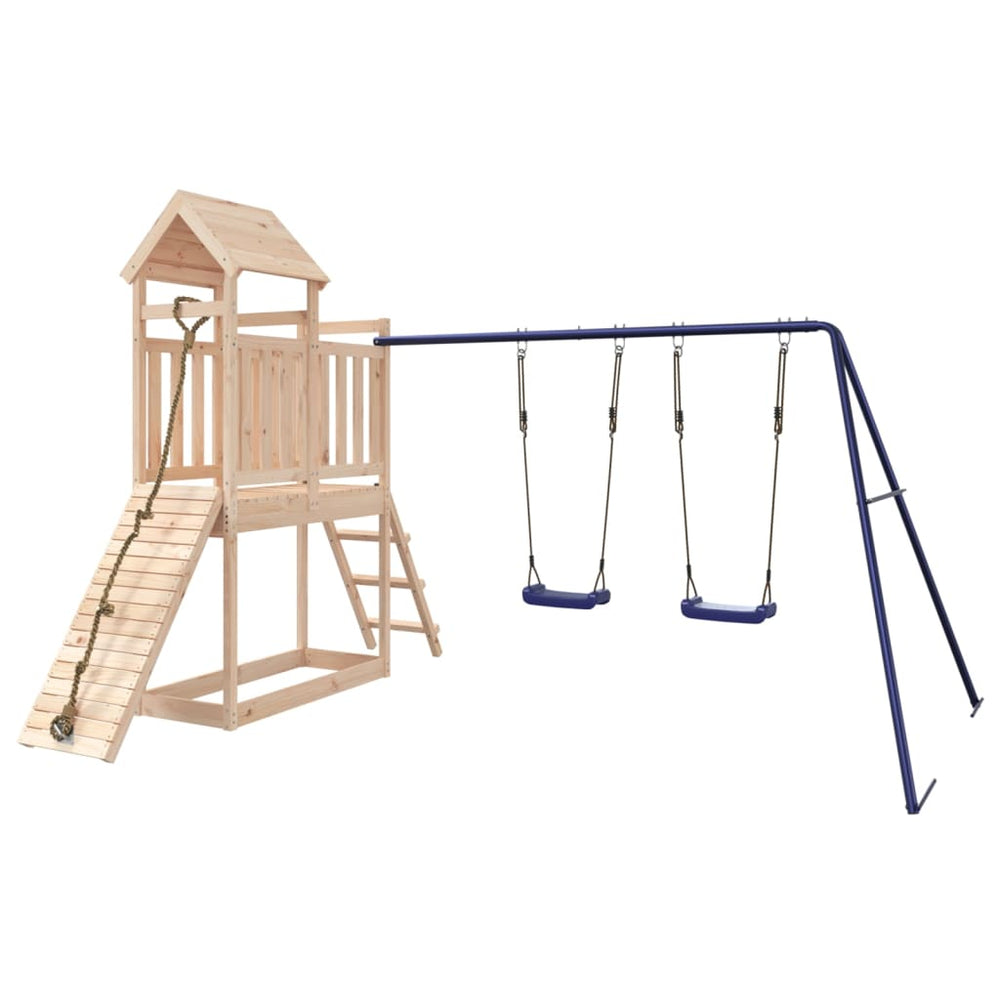 Brown, feed-cond-new, feed-sl-vidaXL Freight Payable, new, Outdoor Play Equipment, parcel, Swing Sets & Playsets, Toys & Games, Toys & Games > Outdoor Play Equipment > Swing Sets & Playsets, vidaXLOutdoor Playset Solid Wood Pine - Premium Swing Sets & Playsets from vidaXL - Just $465! Shop Online Buy Now at S & D's Value Store Family Business Best Customer Service