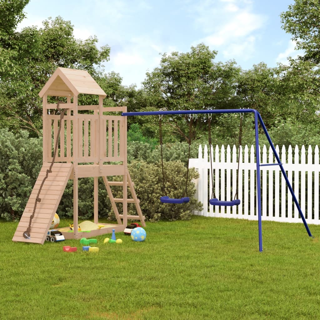 Brown, feed-cond-new, feed-sl-vidaXL Freight Payable, new, Outdoor Play Equipment, parcel, Swing Sets & Playsets, Toys & Games, Toys & Games > Outdoor Play Equipment > Swing Sets & Playsets, vidaXLOutdoor Playset Solid Wood Pine - Premium Swing Sets & Playsets from vidaXL - Just $465! Shop Online Buy Now at S & D's Value Store Family Business Best Customer Service