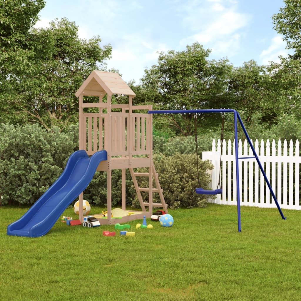 Brown, feed-cond-new, feed-sl-vidaXL Freight Payable, new, Outdoor Play Equipment, parcel, Swing Sets & Playsets, Toys & Games, Toys & Games > Outdoor Play Equipment > Swing Sets & Playsets, vidaXLOutdoor Playset Solid Wood Pine - Premium Swing Sets & Playsets from vidaXL - Just $473! Shop Online Buy Now at S & D's Value Store Family Business Best Customer Service