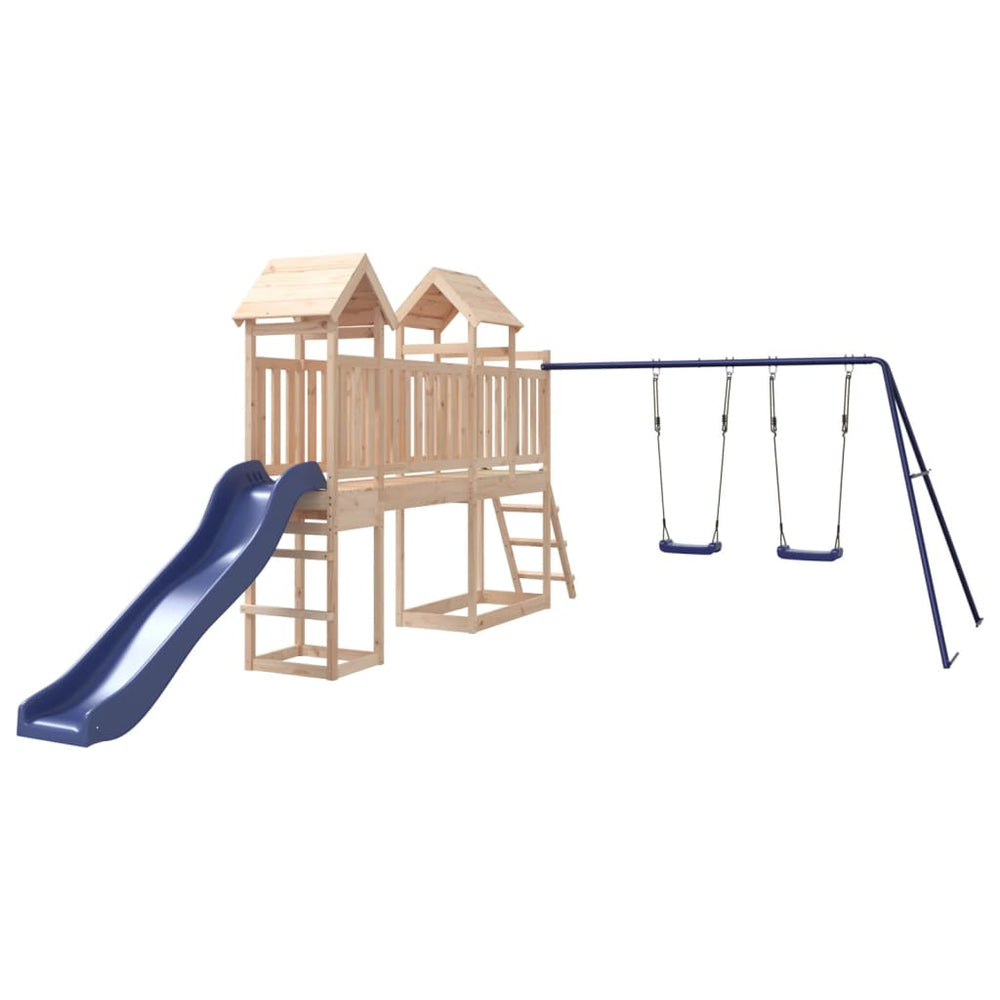 Brown, feed-cond-new, feed-sl-vidaXL Freight Payable, new, Outdoor Play Equipment, parcel, Swing Sets & Playsets, Toys & Games, Toys & Games > Outdoor Play Equipment > Swing Sets & Playsets, vidaXLOutdoor Playset Solid Wood Pine - Premium Swing Sets & Playsets from vidaXL - Just $728! Shop Online Buy Now at S & D's Value Store Family Business Best Customer Service