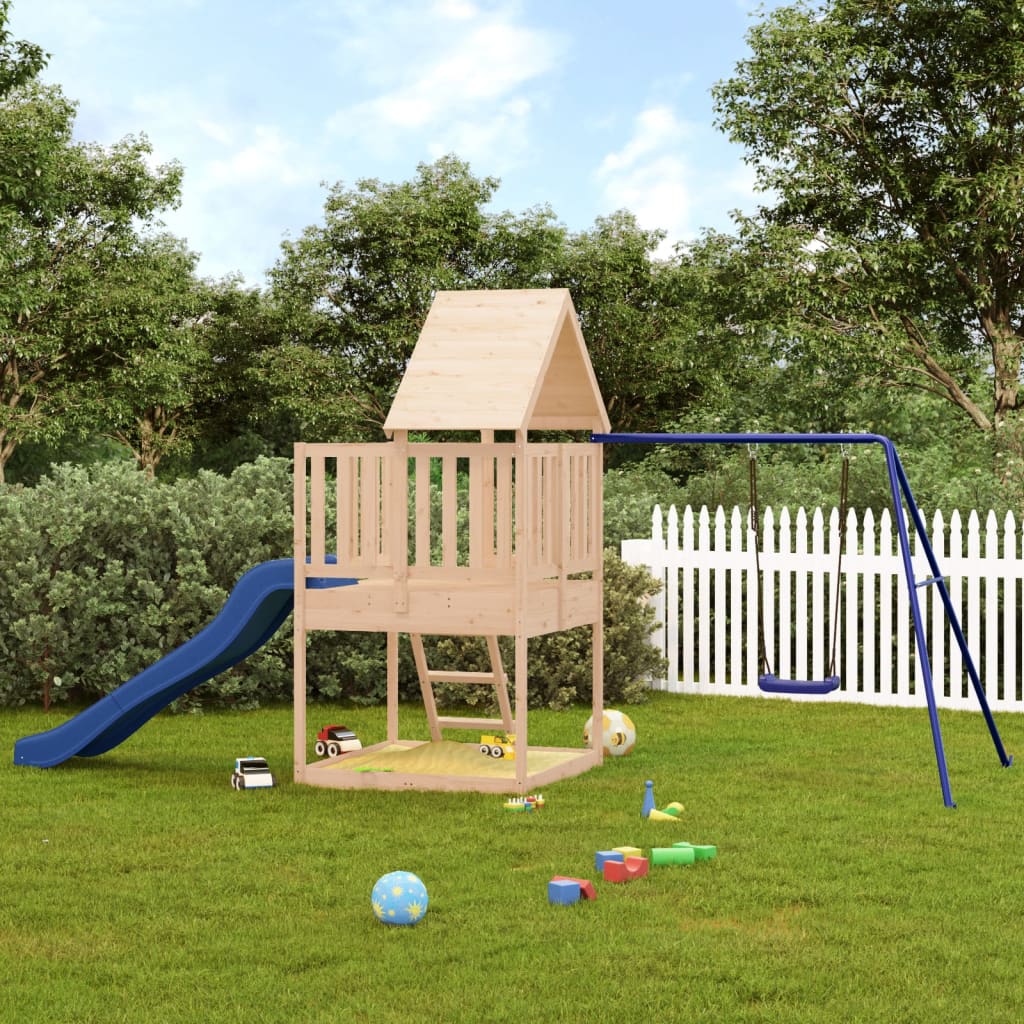 Brown, feed-cond-new, feed-sl-vidaXL Freight Payable, new, Outdoor Play Equipment, parcel, Swing Sets & Playsets, Toys & Games, Toys & Games > Outdoor Play Equipment > Swing Sets & Playsets, vidaXLOutdoor Playset Solid Wood Pine - Premium Swing Sets & Playsets from vidaXL - Just $588! Shop Online Buy Now at S & D's Value Store Family Business Best Customer Service