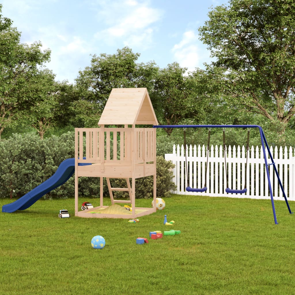 Brown, feed-cond-new, feed-sl-vidaXL Freight Payable, new, Outdoor Play Equipment, parcel, Swing Sets & Playsets, Toys & Games, Toys & Games > Outdoor Play Equipment > Swing Sets & Playsets, vidaXLOutdoor Playset Solid Wood Douglas - Premium Swing Sets & Playsets from vidaXL - Just $598! Shop Online Buy Now at S & D's Value Store Family Business Best Customer Service