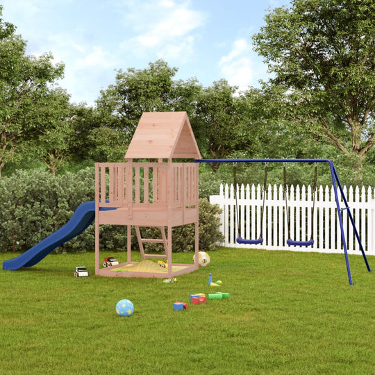 Brown, feed-cond-new, feed-sl-vidaXL Freight Payable, new, Outdoor Play Equipment, parcel, Swing Sets & Playsets, Toys & Games, Toys & Games > Outdoor Play Equipment > Swing Sets & Playsets, vidaXLOutdoor Playset Solid Wood Douglas - Premium Swing Sets & Playsets from vidaXL - Just $598! Shop Online Buy Now at S & D's Value Store Family Business Best Customer Service