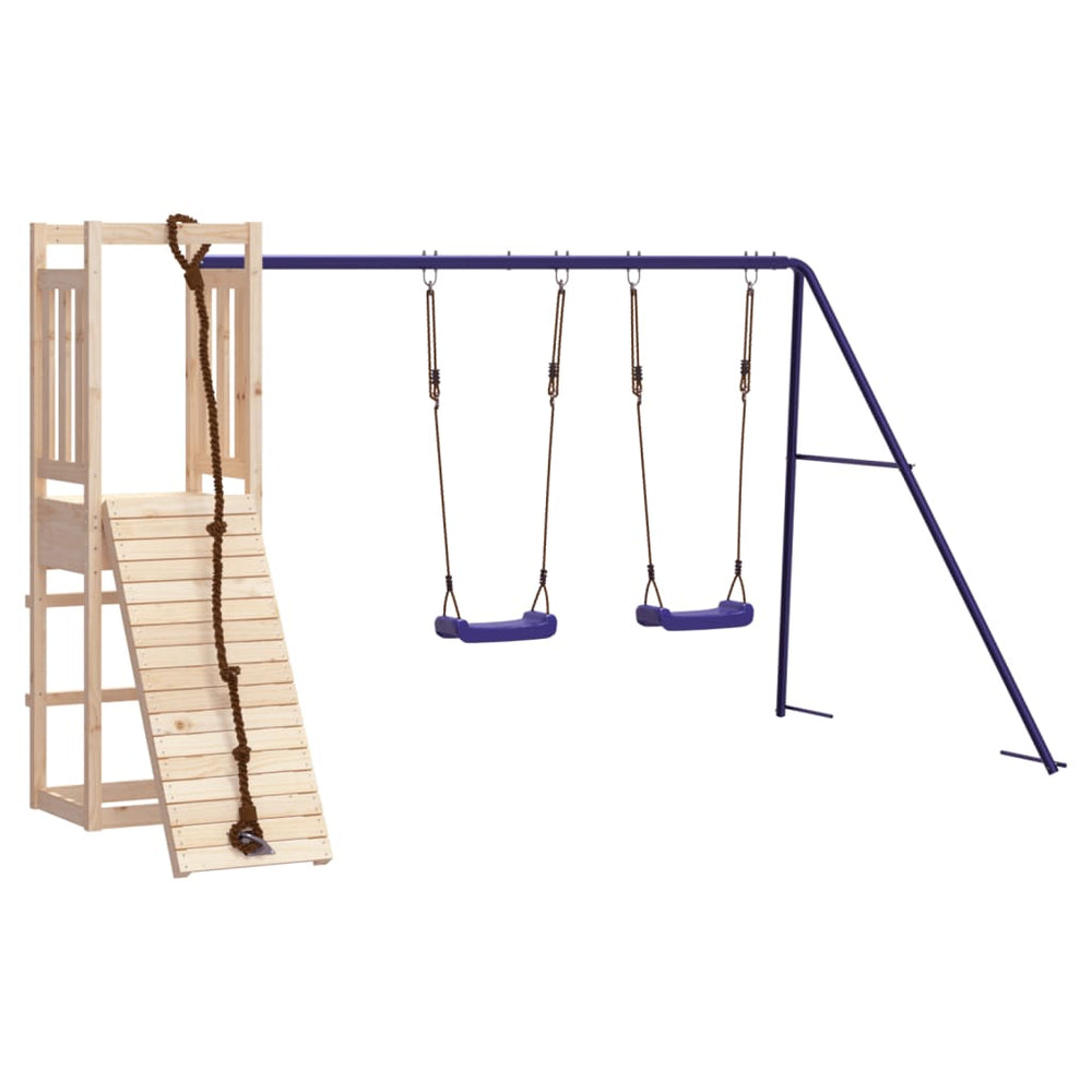 Brown, feed-cond-new, feed-sl-vidaXL Freight Payable, new, Outdoor Play Equipment, parcel, Swing Sets & Playsets, Toys & Games, Toys & Games > Outdoor Play Equipment > Swing Sets & Playsets, vidaXLOutdoor Playset Solid Wood Pine - Premium Swing Sets & Playsets from vidaXL - Just $336! Shop Online Buy Now at S & D's Value Store Family Business Best Customer Service