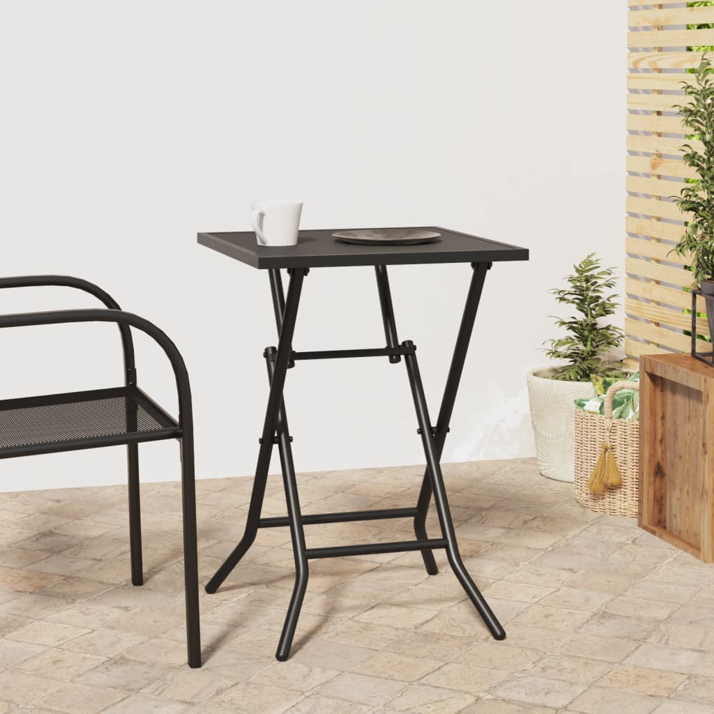 Folding Garden Table Anthracite 50x50x72 cm Steel Mesh