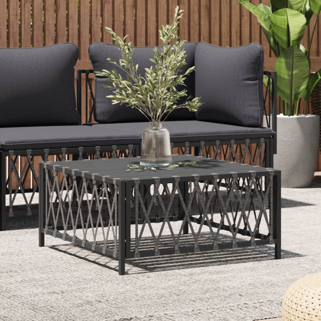 Garden Table Anthracite 70x70x34 cm Woven Fabric